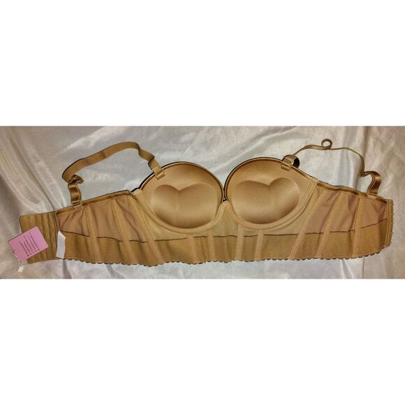 NWT SEA BBOT Push Up Bra Corset Style Size 32C Nude Longline Strapless - Picture 4 of 8